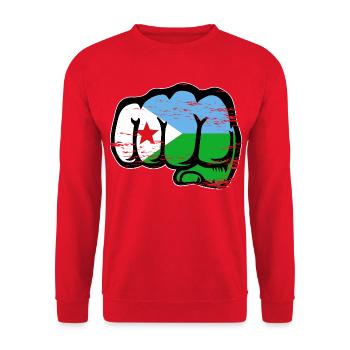 Poing du drapeau de Djibouti - Sweat-shirt Unisexe - rouge - Devant - Alina (178cm) & Michal (187cm)