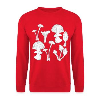 Mushroom picking autumn - Unisex Sweatshirt - red - Front - Alina (178cm) & Michal (187cm)
