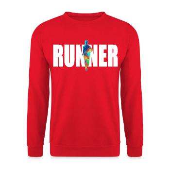 Runner - Unisex Sweatshirt - red - Front - Alina (178cm) & Michal (187cm)