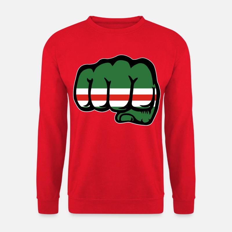 Tschetschenien Flagge Faust - Unisex Pullover - Rot