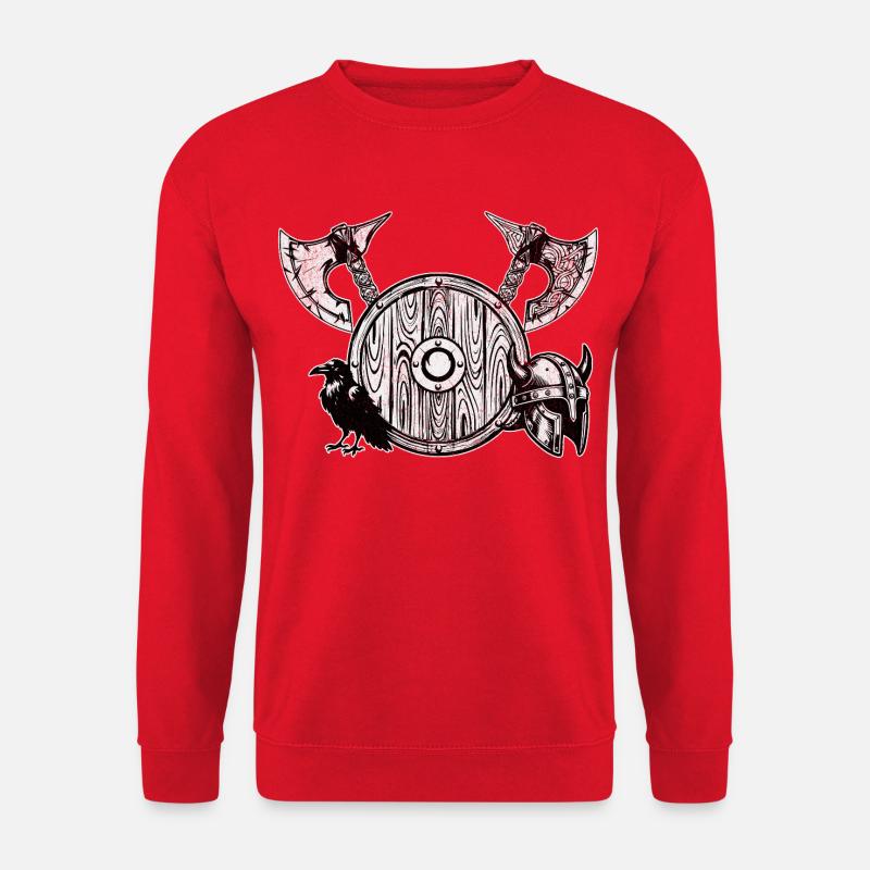 Nordic Axe and Shield - Unisex Sweatshirt - red