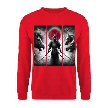 Samouraï - Sweat-shirt Unisexe - rouge - Devant - Alina (178cm) & Michal (187cm)
