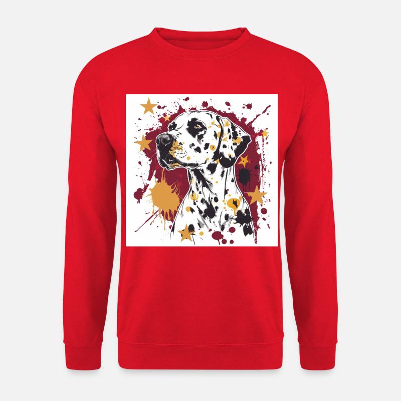 Dalmatiner Splatter Kunst - Unisex Pullover - Rot