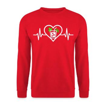 Mojito Heart Aperitif Cocktail - Unisex Sweatshirt - red - Front - Alina (178cm) & Michal (187cm)