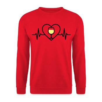 Wine Wine Glass Heart White Wine - Unisex Sweatshirt - red - Front - Alina (178cm) & Michal (187cm)