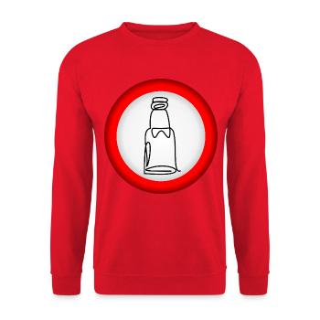 VERBOT BIERFLASCHE - Unisex Pullover - Rot - Vorne - Alina (178cm) & Michal (187cm)