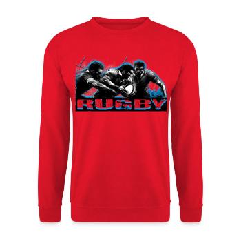 Rugby - Unisex Pullover - Rot - Vorne - Alina (178cm) & Michal (187cm)