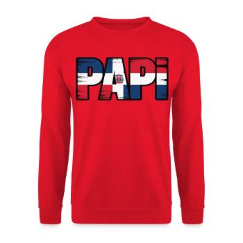 Papa Drapeau Dominicain – Papa Fier de la - Sweat-shirt Unisexe - rouge - Devant - Alina (178cm) & Michal (187cm)