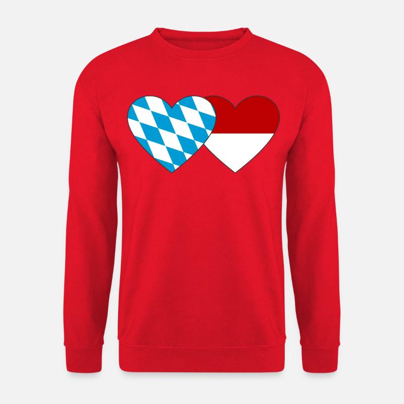 Bayern Monaco Flagge Herz - Unisex Pullover - Rot