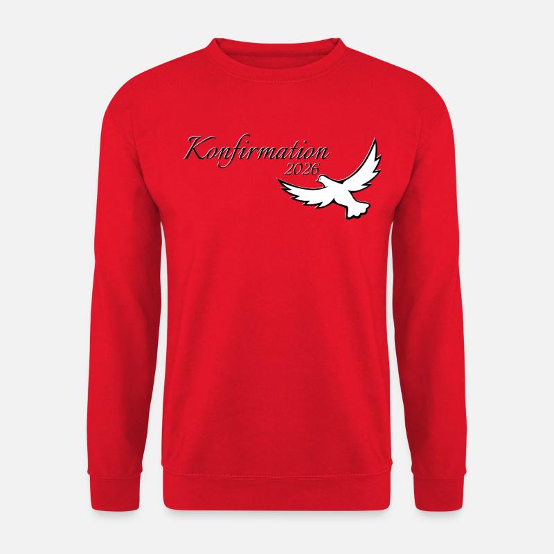 Konfirmation 2026 Geschenkideen Taube auffliegend - Unisex Pullover - Rot