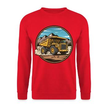Dump Truck Truck Mining - Unisex Sweatshirt - red - Front - Alina (178cm) & Michal (187cm)