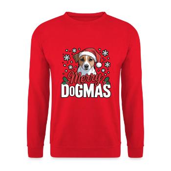Joyeux Dogmes Chien Noël - Sweat-shirt Unisexe - rouge - Devant - Alina (178cm) & Michal (187cm)
