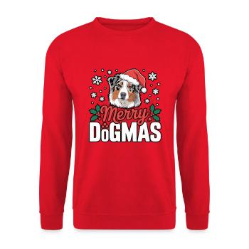 Happy Dogmas with Dog Hat - Unisex Sweatshirt - red - Front - Alina (178cm) & Michal (187cm)