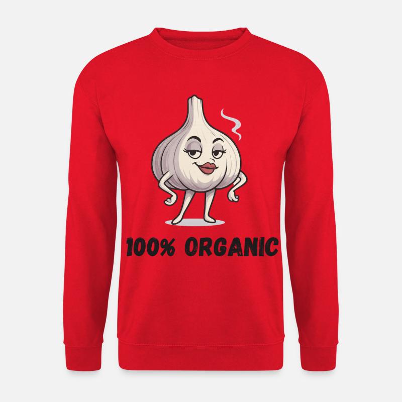 Garlic Diva Pose Ail Végétal Bio - Sweat-shirt Unisexe - rouge