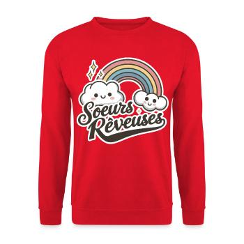 Miss Dreamer Sweet and Poetic Child Design - Unisex Sweatshirt - red - Front - Alina (178cm) & Michal (187cm)