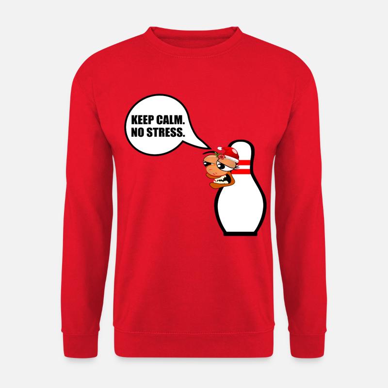 LUSTIGES WEIHNACHTSBOWLING KEEP CALM - Unisex Pullover - Rot