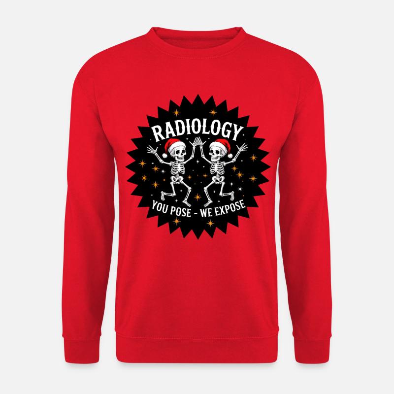 Radiologie Skelette im Weihnachtsstil - Unisex Pullover - Rot