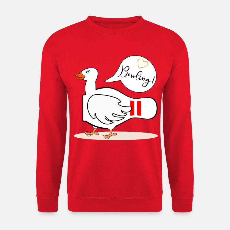 BOWLING LUSTIGE GANS - Unisex Pullover - Rot