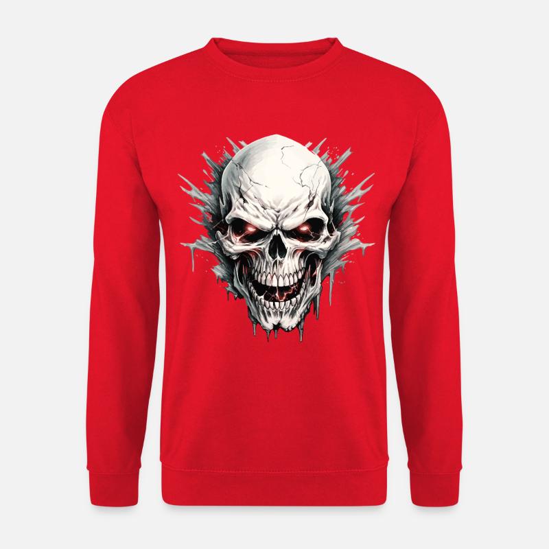 skull skeleton motorcycle biker gang - Unisex Sweatshirt - red