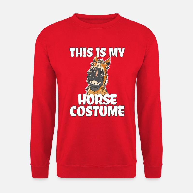 Grinsendes Pferd Pferde Kostüm Pferdekostüm - Unisex Pullover - Rot