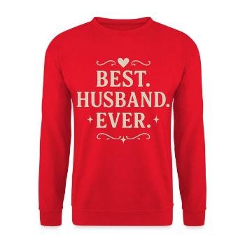 Husband Gift Love Partner Valentine's Day Husband - Unisex Sweatshirt - red - Front - Alina (178cm) & Michal (187cm)