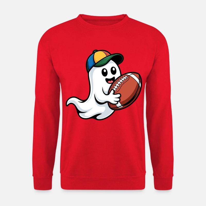 Geist mit Football und Cap - Unisex Pullover - Rot