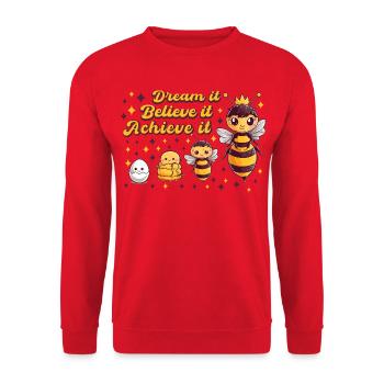 Queen Bee Girl Motivation School Dream - Unisex Sweatshirt - red - Front - Alina (178cm) & Michal (187cm)