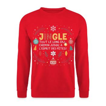 Ferienpfad-Jingle - Unisex Pullover - Rot - Vorne - Alina (178cm) & Michal (187cm)