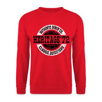 Heritage ’72 Authentic Denim Co. Vintage Style - Unisex Sweatshirt - red - Front - Alina (178cm) & Michal (187cm)