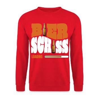 Bierschiss Loading - Unisex Pullover - Rot - Vorne - Alina (178cm) & Michal (187cm)