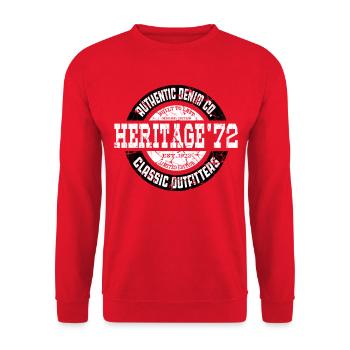 Heritage ’72 Authentic Denim Co. Vintage Style - Unisex Sweatshirt - red - Front - Alina (178cm) & Michal (187cm)