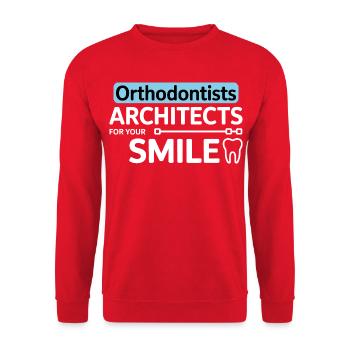 Orthodontistes Architectes Pour Votre Sourire Vêtements - Sweat-shirt Unisexe - rouge - Devant - Alina (178cm) & Michal (187cm)