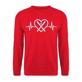 Ski Cœur Montagne Sport Neige Passion - Sweat-shirt Unisexe - rouge - Devant - Alina (178cm) & Michal (187cm)