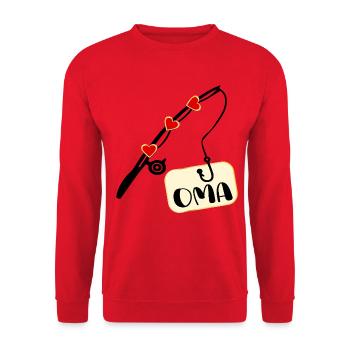Canne à pêche Pêche Pensionné Mamie - Sweat-shirt Unisexe - rouge - Devant - Alina (178cm) & Michal (187cm)