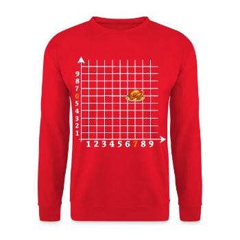 Roast Coordinates Six Seven Meme - Unisex Sweatshirt - red - Front - Alina (178cm) & Michal (187cm)