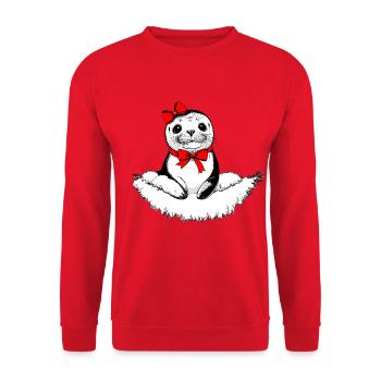 Bow-tiful Siegel – Weihnachtsausgabe - Unisex Pullover - Rot - Vorne - Alina (178cm) & Michal (187cm)