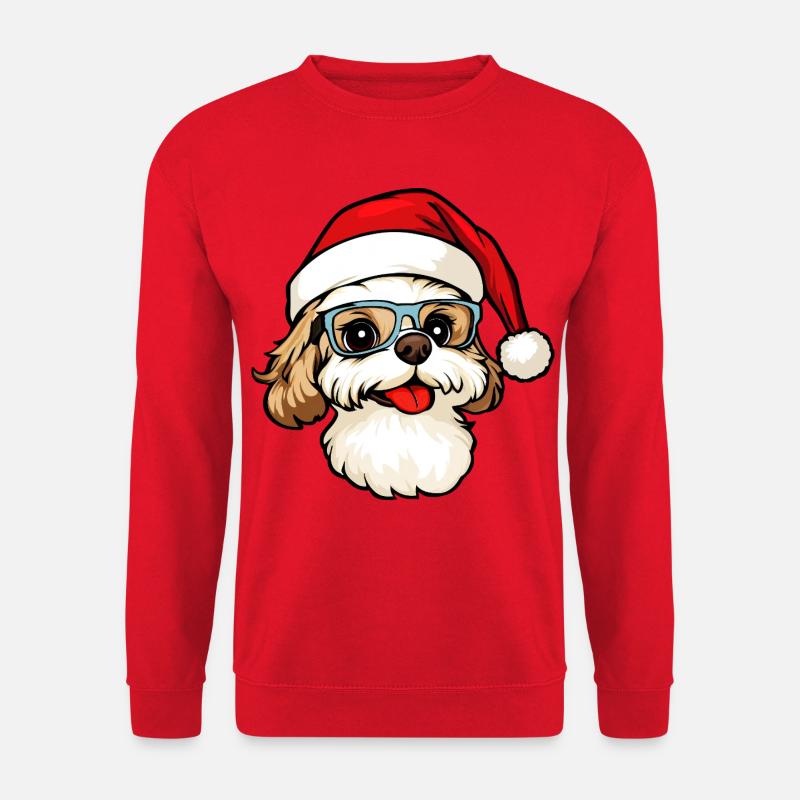 Hunde Weihnachten - Unisex Pullover - Rot
