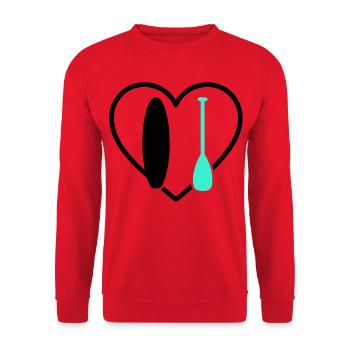 Paddle SUP Heart Board Wave Water Sport - Unisex Sweatshirt - red - Front - Alina (178cm) & Michal (187cm)