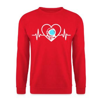 Astronaut Heart Cosmos Space Helmet - Unisex Sweatshirt - red - Front - Alina (178cm) & Michal (187cm)