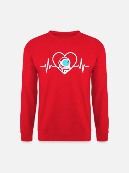 Astronaut Heart Cosmos Space Helmet - Unisex Sweatshirt - red