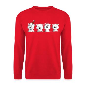 Joyeux Noël de l’équipe des ours polaires - Sweat-shirt Unisexe - rouge - Devant - Alina (178cm) & Michal (187cm)