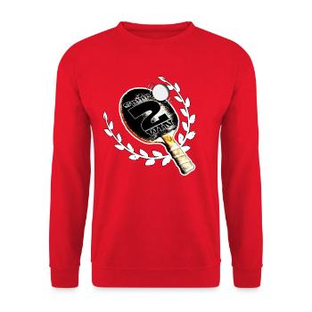 Ping-pong - Sweat-shirt Unisexe - rouge - Devant - Alina (178cm) & Michal (187cm)
