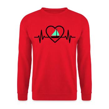 Heart Sailing – Passion Boat - Unisex Sweatshirt - red - Front - Alina (178cm) & Michal (187cm)