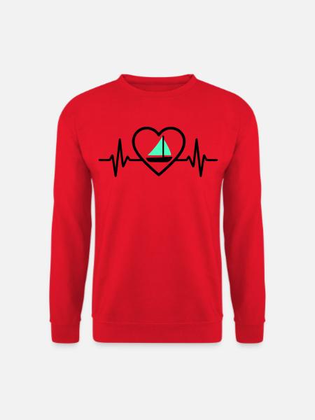Heart Sailing – Passion Boat - Unisex Sweatshirt - red
