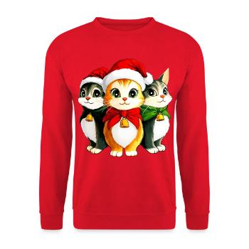 Kitten Christmas - Unisex Sweatshirt - red - Front - Alina (178cm) & Michal (187cm)