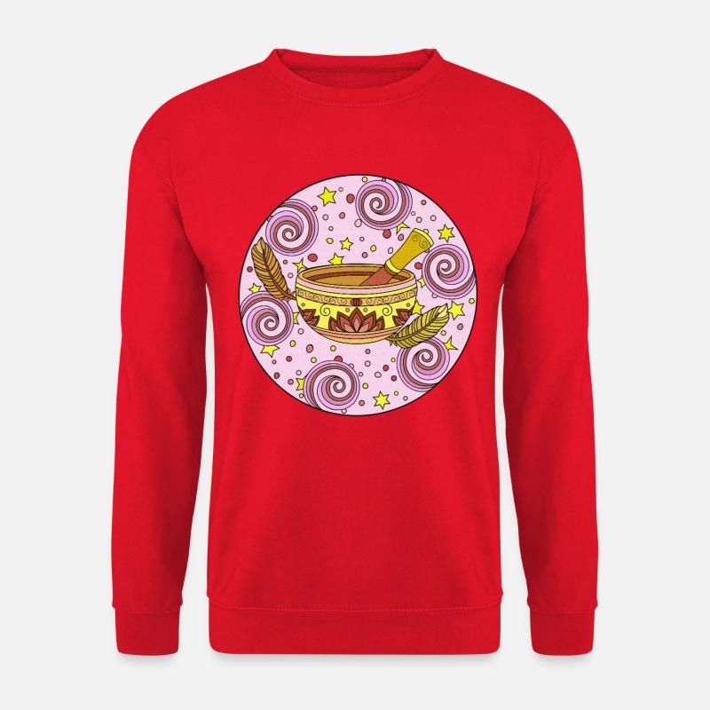 Spiral Singing Bowl Pattern - Unisex Sweatshirt - red