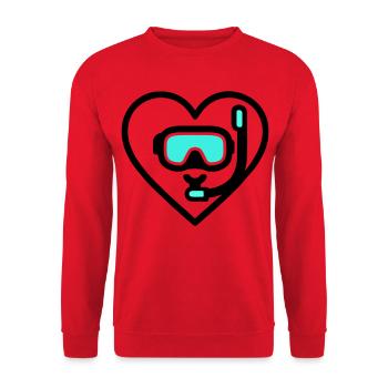 Heart Diving – Passion for the Sea - Unisex Sweatshirt - red - Front - Alina (178cm) & Michal (187cm)