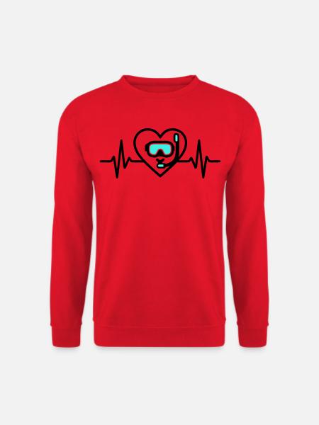 Herz Tauchen – Leidenschaft Meer - Unisex Pullover - Rot