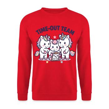 Unicorn Handball Team, Time Out, Kids - Unisex Sweatshirt - red - Front - Alina (178cm) & Michal (187cm)