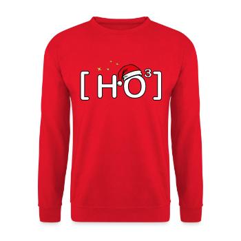 Ho Ho Ho – Funny Christmas Motif - Unisex Sweatshirt - red - Front - Alina (178cm) & Michal (187cm)